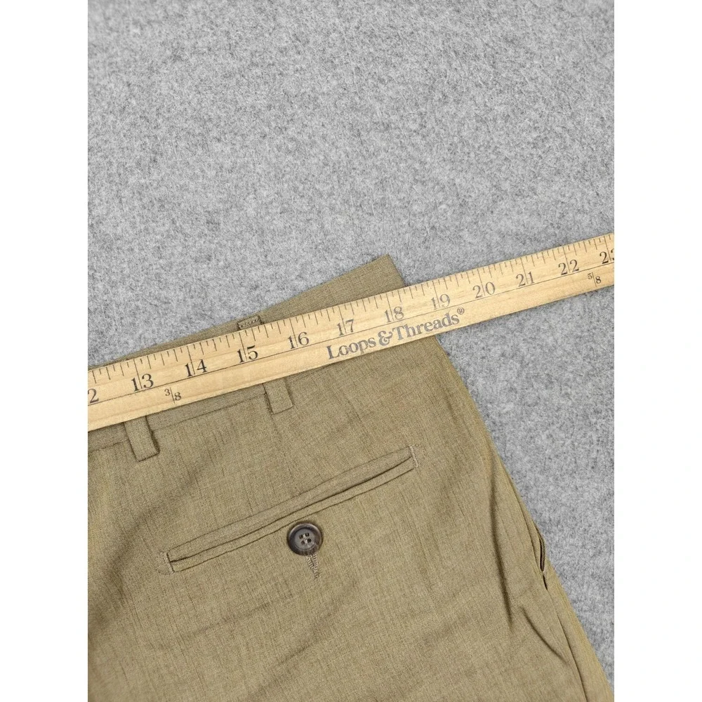 Vintage Ermenegildo Zegna Pants Mens 36x32 Beige Wool Viscose Pleated Dress